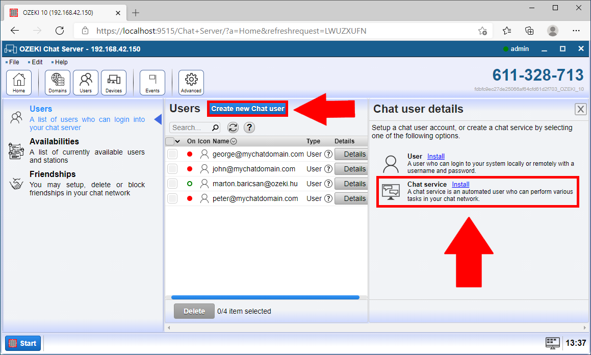 install chat service