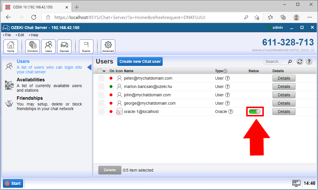 enable oracle database connection