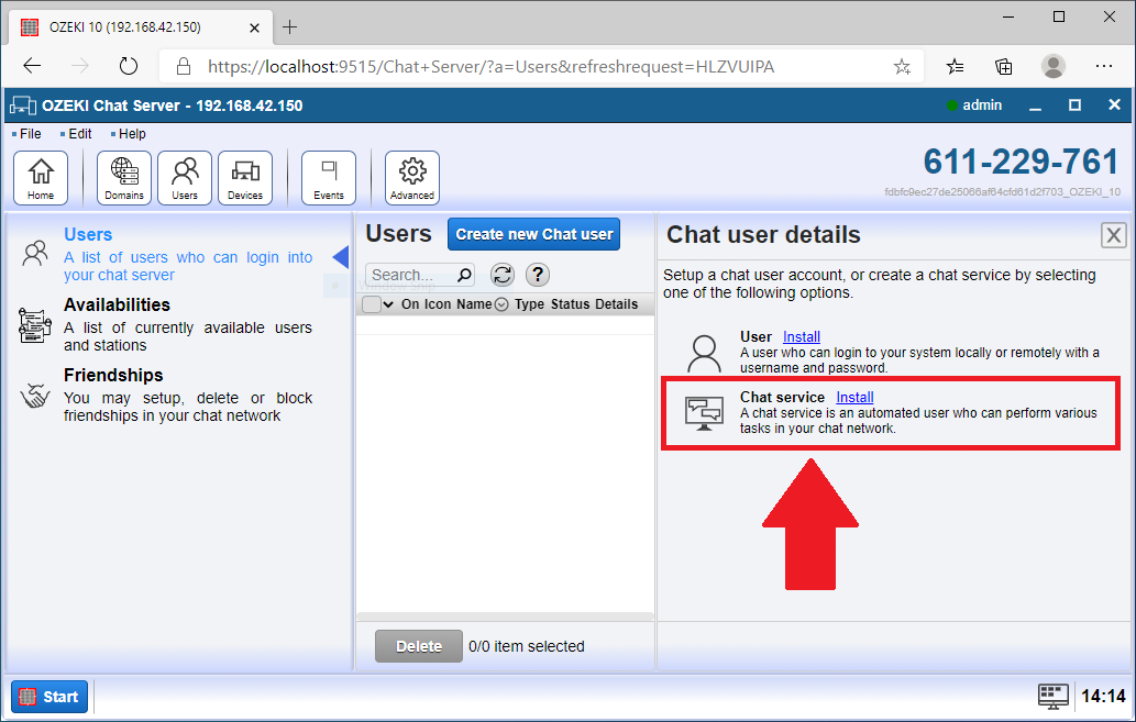 install chat service