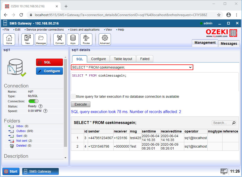 how to query all incoming messages in ozeki sms gateway
