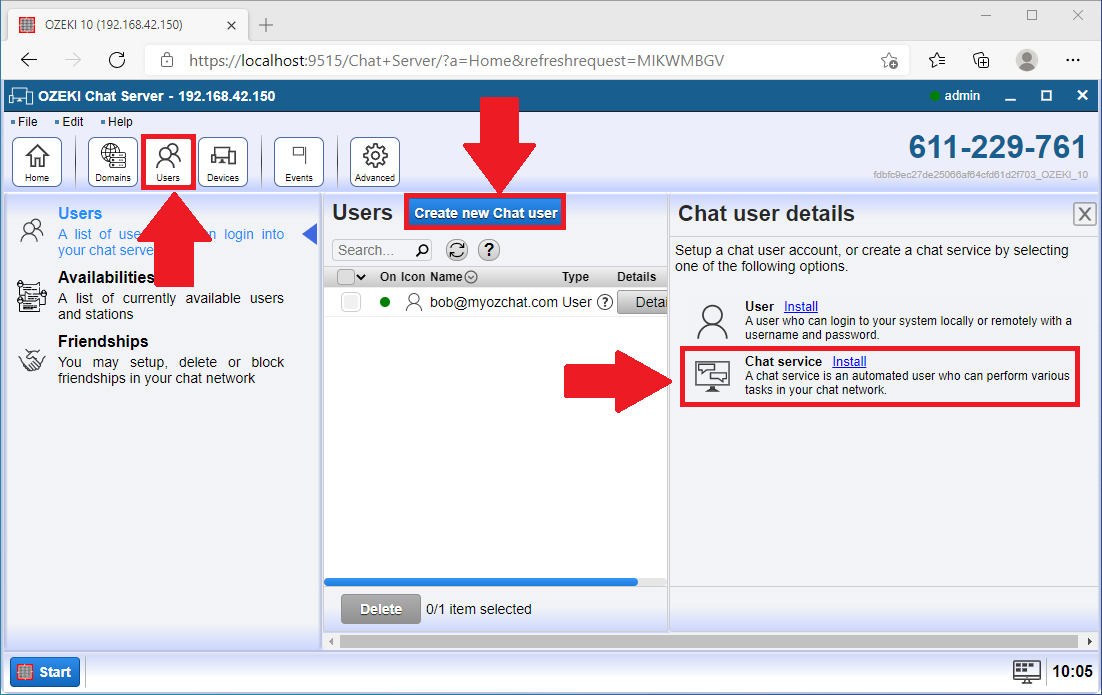 install Chat service