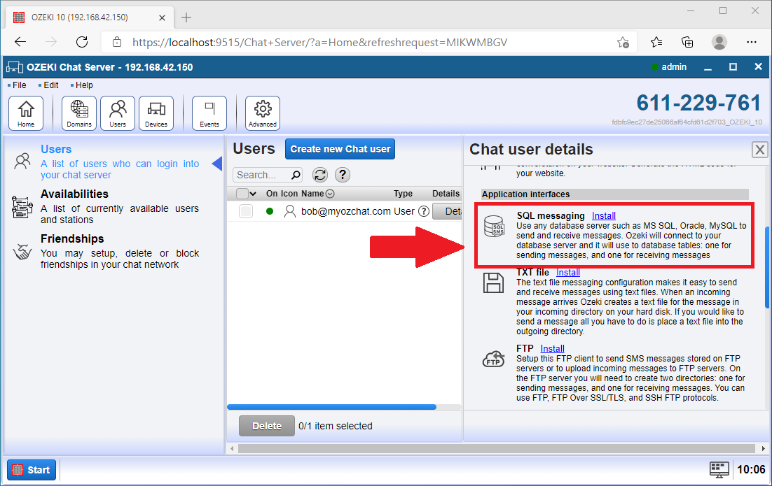 install sql messaging