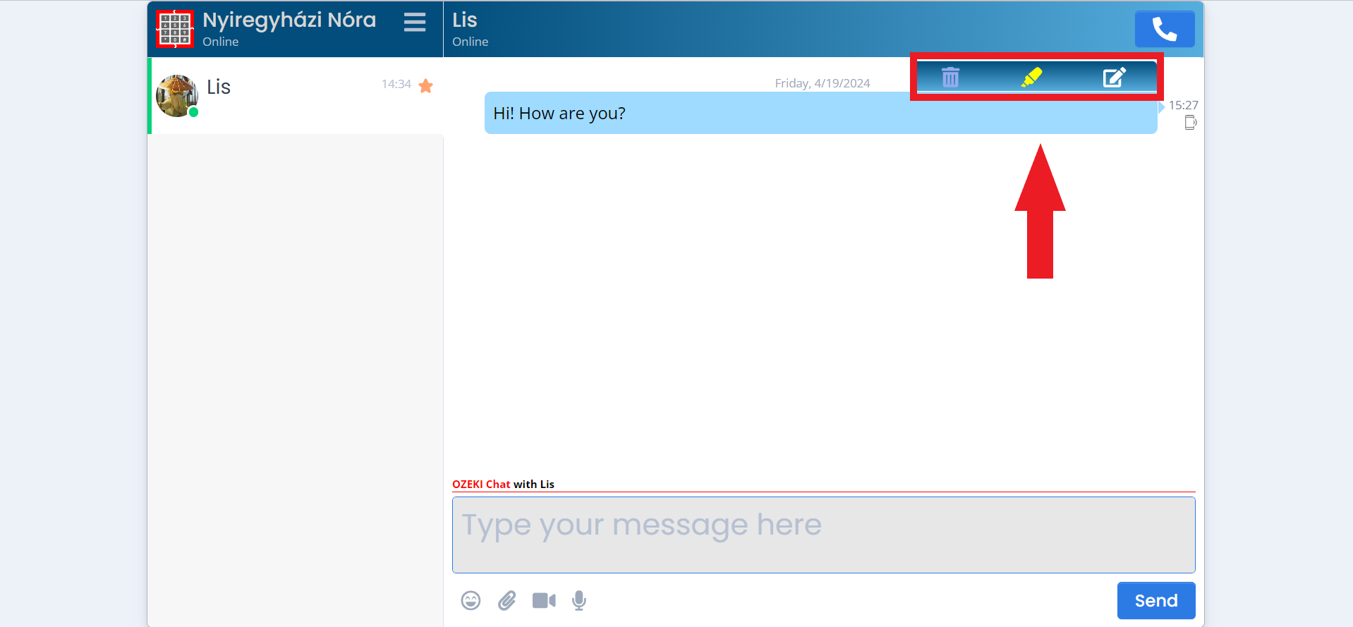 options with delivered messages