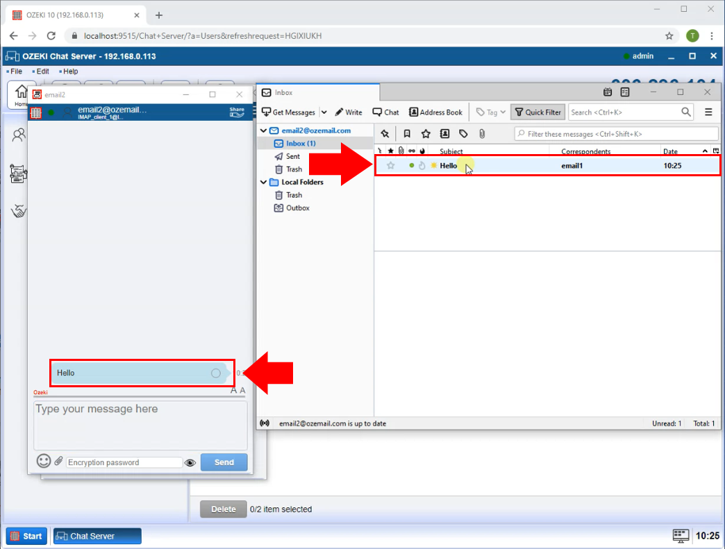 send message to e-mail
