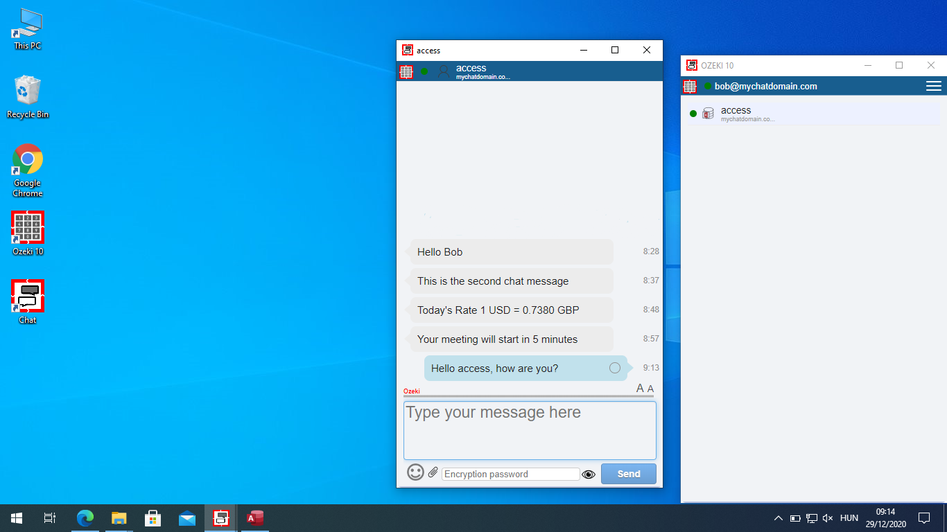 send message to access